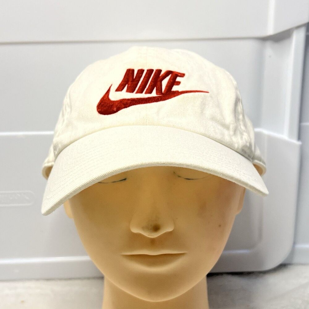 Vintage NIKE Futura Heritage 86 Adjustable Hat One Size Big Swoosh White
